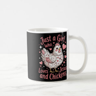 Caneca De Café Apenas Uma Garota Que Ama Jesus E Galinhas Cristã