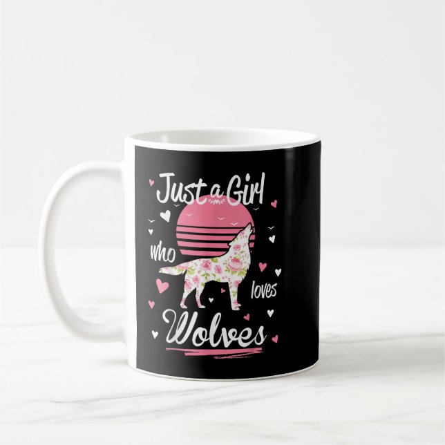 Caneca De Café Apenas Uma Garota Que Ama Lobos (Esquerda)