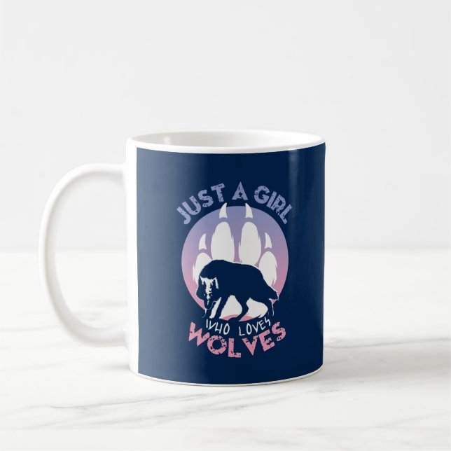 Caneca De Café Apenas uma garota que ama Lobos (Esquerda)