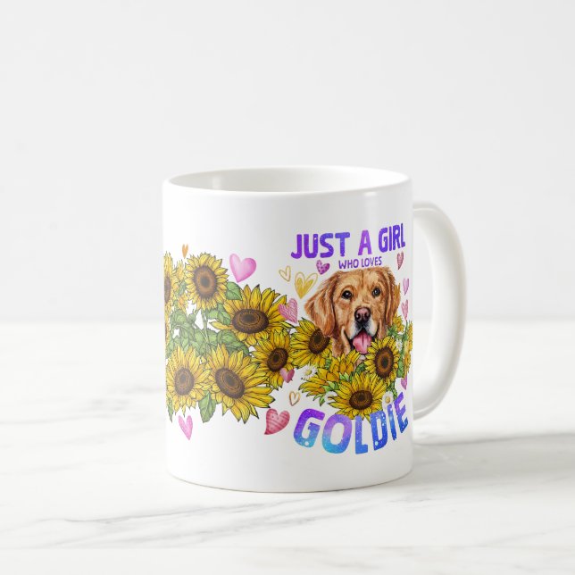 Caneca De Café Apenas Uma Garota Que Ama o Fofo Golden Retriever  (Frente Esquerda)