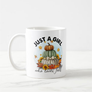 Caneca De Café Apenas uma garota que ama o outono Personalizado