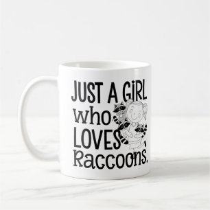Caneca De Café apenas uma garota que ama os raccoons design