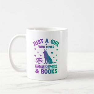 Caneca De Café Apenas uma garota que ama pastores alemães e livro