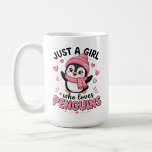 Caneca De Café Apenas Uma Garota Que Ama Pinguins Fofa Amante De
