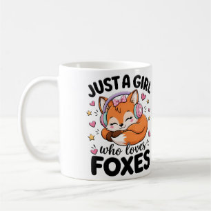 Caneca De Café Apenas Uma Garota Que Ama Raposas Citação Rosa Fof