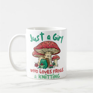 Caneca De Café Apenas Uma Garota Que Ama Rãs E Tricô Cottageco
