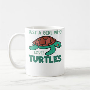 Caneca De Café Apenas Uma Garota Que Ama Tartarugas Aquarela Merg