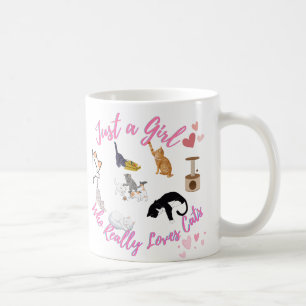 Caneca De Café Apenas uma garota que realmente ama gatos