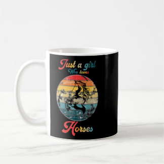 Caneca De Café Apenas Uma Menina Que Adora Cavalos Cavalos Corren