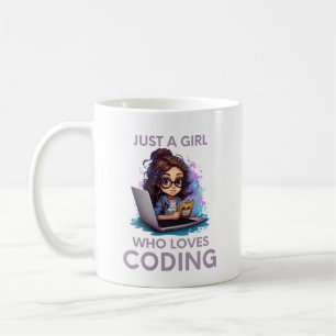 Caneca De Café Apenas Uma Menina Que Adora Codificar Geeks Codifi