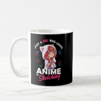 Caneca De Café Apenas Uma Menina Que Ama Anime E Esboça Otaku An