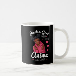 Caneca De Café Apenas Uma Menina Que Ama Anime E KPop African Ame