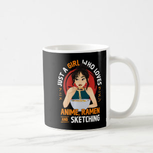 Caneca De Café Apenas Uma Menina Que Ama Anime Ramen E Desenhando
