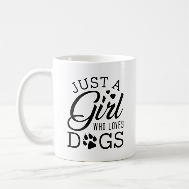 Caneca De Café Apenas Uma Menina Que Ama Cachorros (Esquerda)