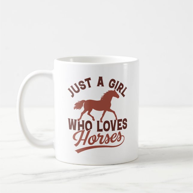 Caneca De Café Apenas Uma Menina Que Ama Cavalos (Esquerda)