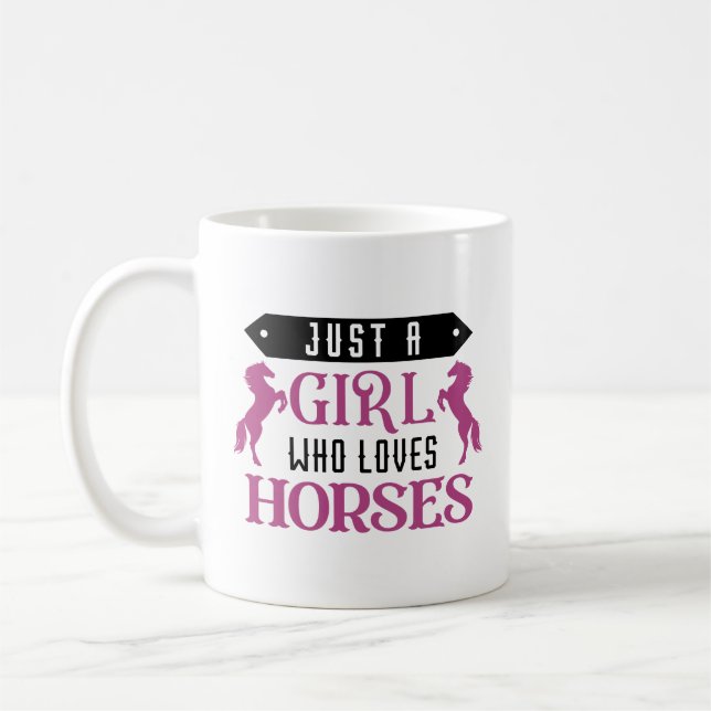 Caneca De Café Apenas Uma Menina Que Ama Cavalos (Esquerda)