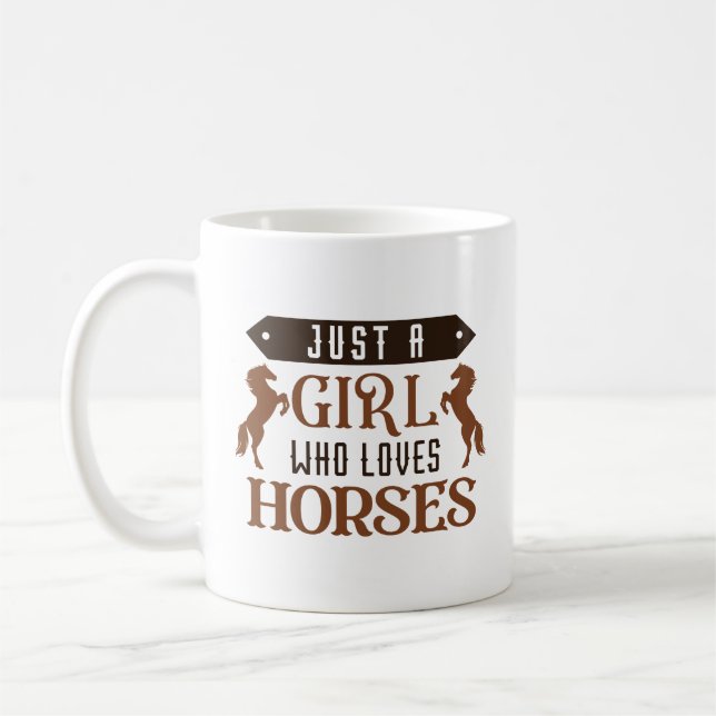 Caneca De Café Apenas Uma Menina Que Ama Cavalos (Esquerda)