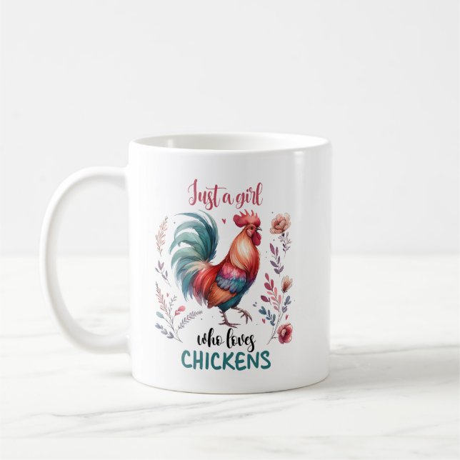 Caneca De Café "Apenas Uma Menina Que Ama Galinhas" (Esquerda)