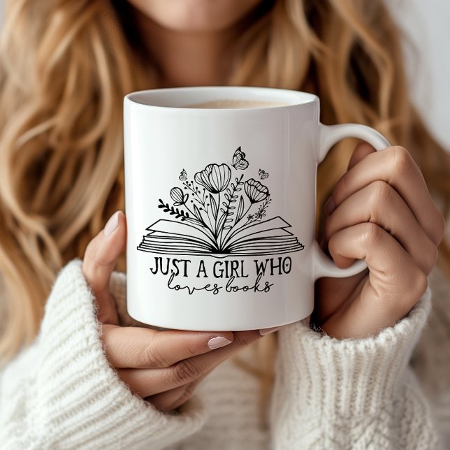 Caneca De Café Apenas Uma Menina Que Ama Livros (Embrace your inner bookworm with this cozy mug, perfect for enjoying quiet moments of relaxation.)