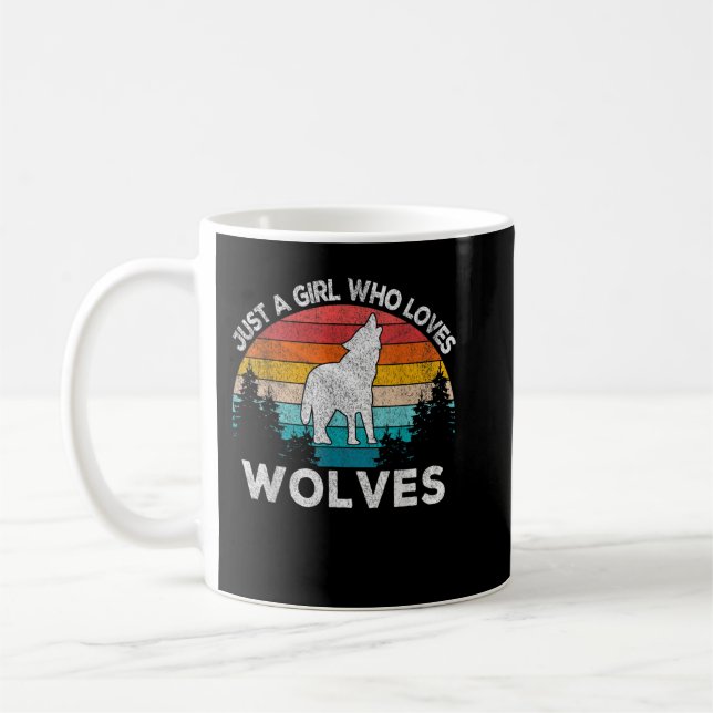 Caneca De Café Apenas Uma Menina Que Ama Lobos, A Rapariga Do Lob (Esquerda)