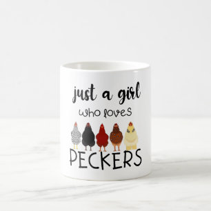 Caneca De Café Apenas Uma Menina Que Ama Peckers Camisa Frangos