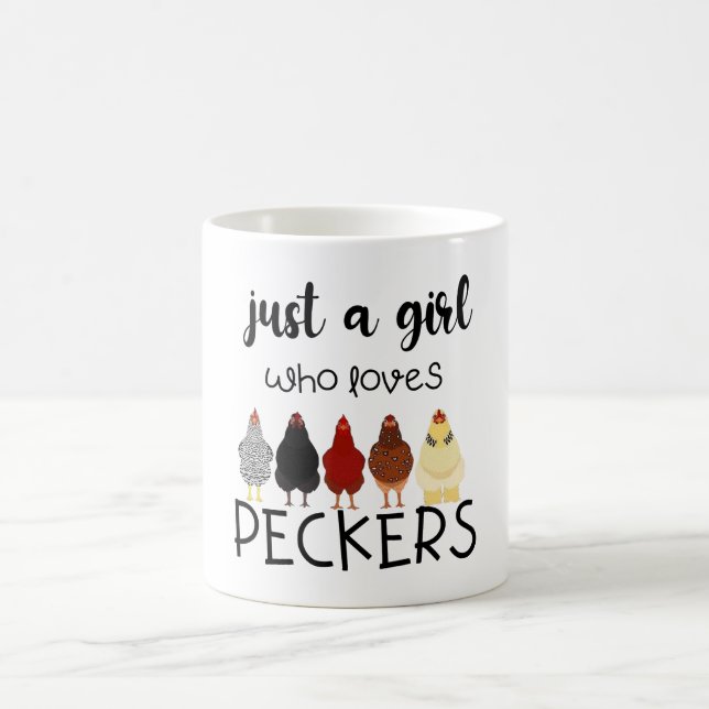 Caneca De Café Apenas Uma Menina Que Ama Peckers Camisa Frangos (Centro)