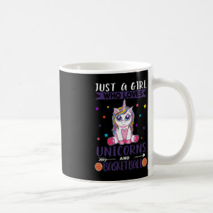 Caneca De Café Apenas Uma Menina Que Ama Unicórnios E Basquete