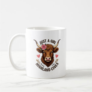 Caneca De Café Apenas Uma Rapariga Que Ama Vacas das Terras Altas