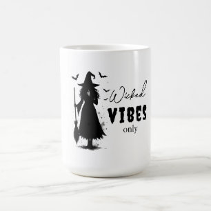 Caneca De Café "Apenas Víblias Malvadas" - Bruxa Negra Halloween 