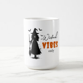 Caneca De Café "Apenas Víblias Malvadas" - Bruxa Negra Halloween