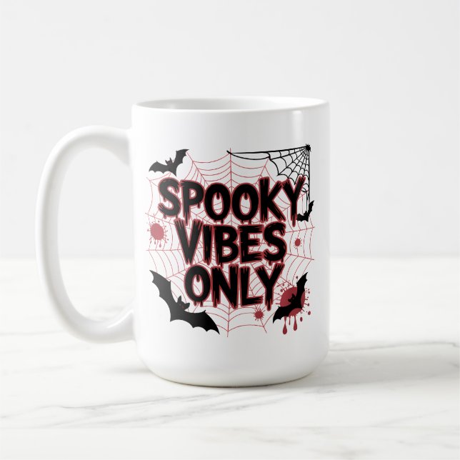 Caneca De Café Apenas Vibrações Assustadoras Design Estético-6760 (Esquerda)