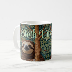 Caneca De Café Apenas Vibrações de Preguiça Fofas e Boho Retrô Di