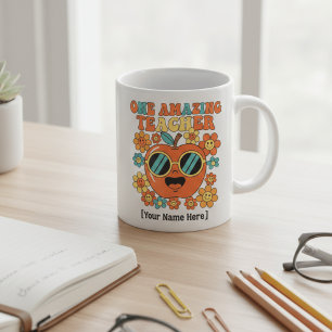Caneca De Café Aplicativo de Apreciação de Professor Retro Turm