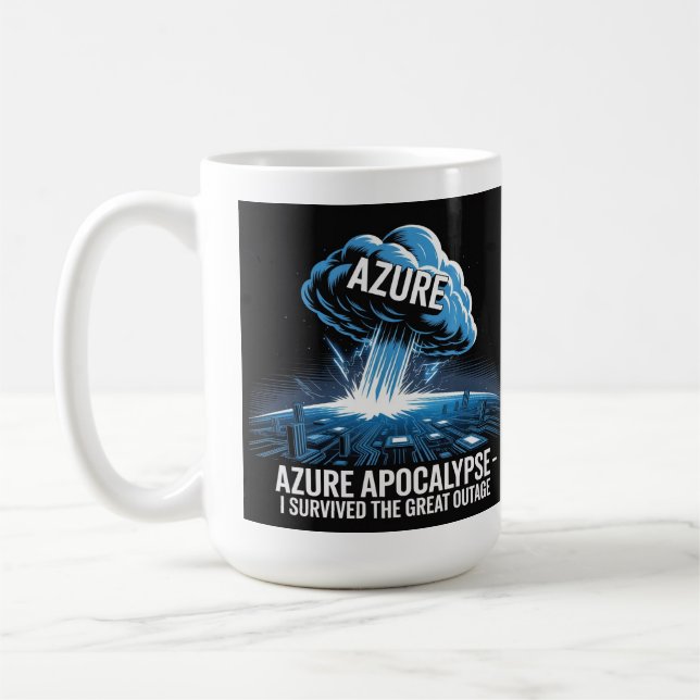 Caneca De Café Apocalipse do Azure – Sobrevivi à Grande Queda (Esquerda)