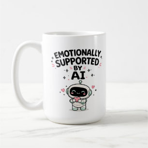 Caneca De Café Apoiado Emocionalmente pelo Robô Bonito com Coraçã