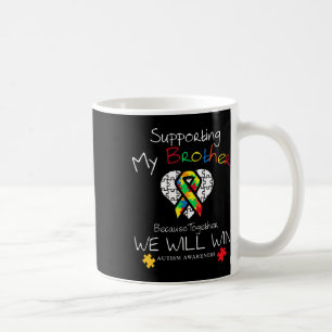 Caneca De Café Apoiando o meu irmão, Autismo Inspiracional Awaren