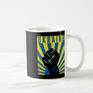 Caneca De Café Apoiar Ucrânia Mão Punho Ucrânia Resistir Protesto