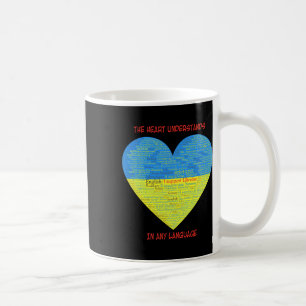 Caneca De Café Apoie a Ucrânia Coração Entende Idiomas