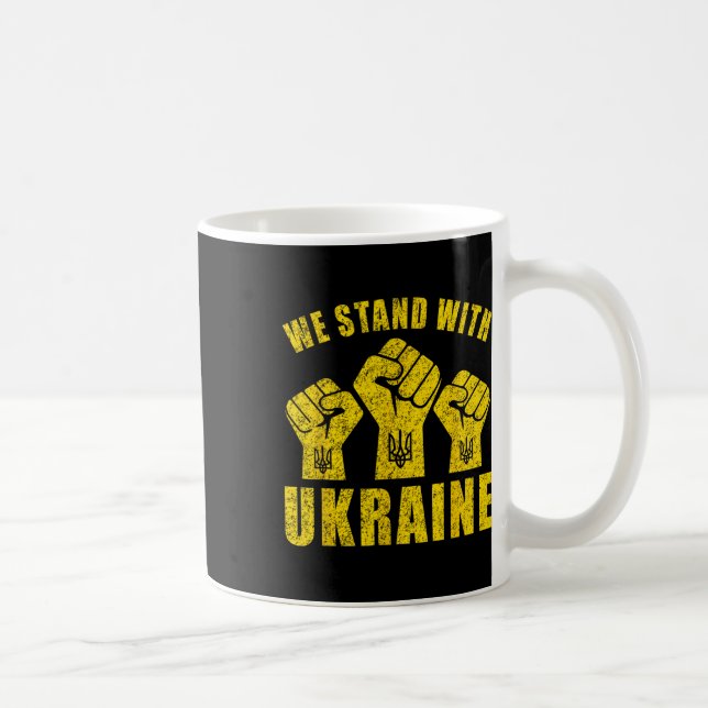 Caneca De Café Apoie a Ucrânia - Nós estamos com a Ucrânia (Direita)