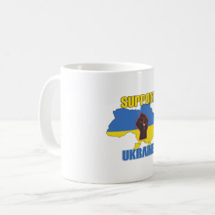 Caneca De Café Apoie a Ucrânia - Paz e Amor para a Ucrânia