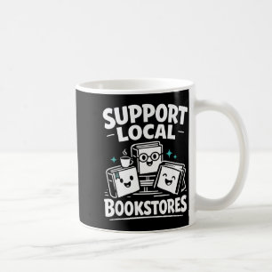 Caneca De Café Apoie as livrarias kawaii livros de desenho