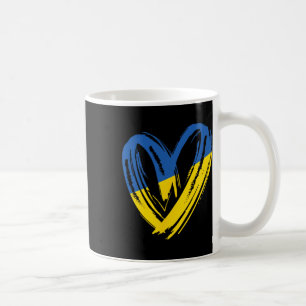 Caneca De Café Apoie Bandeira da Ucrânia Coração Anti Guerra Paz