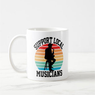 Caneca De Café Apoie Músicos Locais Para Amantes de Música