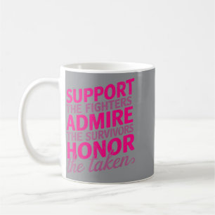 Caneca De Café Apoie Os Lutadores Admire Os Sobreviventes Honra