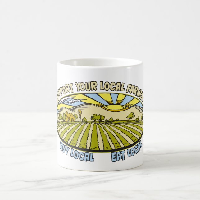 Caneca De Café Apoie seus fazendeiros locais (Centro)