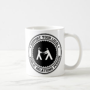 Caneca De Café Apoie sua pessoa local das relações públicas