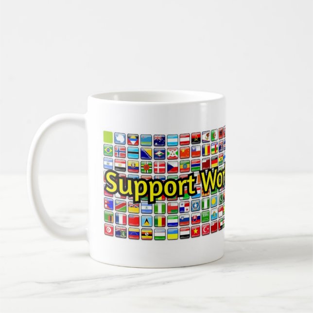 Caneca De Café Apoio à faixa de alfabetização mundial (Esquerda)