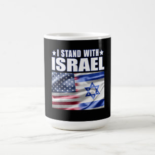 Caneca De Café Apoio a Israel Eu Fico com Israel