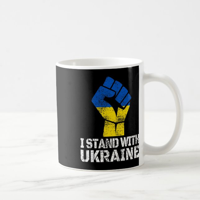 Caneca De Café Apoio à Ucrânia Eu Estou Com a Ucrânia Bandeira Uc (Direita)
