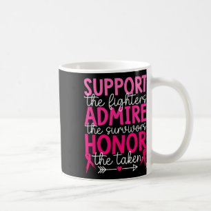 Caneca De Café Apoio ao cancer de mama Admire Honra Breastcancer